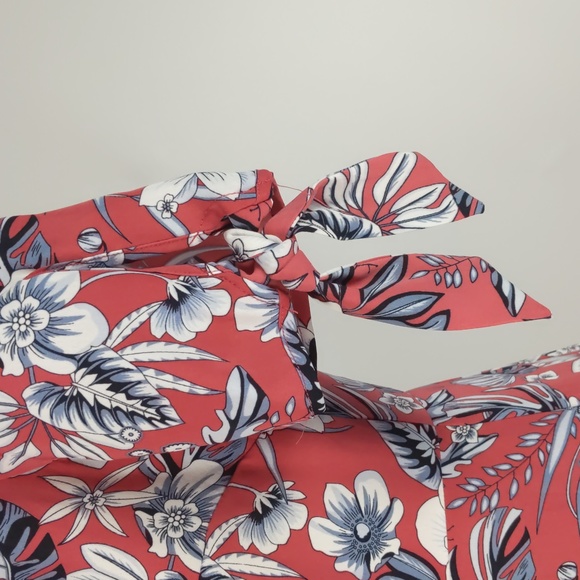 Tokito Womens Dress Size 6 Pink Grey Floral Short Sleeve Fit & Flare Keyhole NEW - Picture 8 of 16